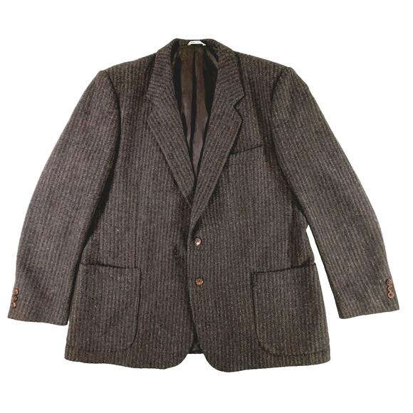 Vitorio Rex Blazer 40R Brown Tweed Wool 2 Btn Mens Italy Jacket Sport Coat - Picture 1 of 11